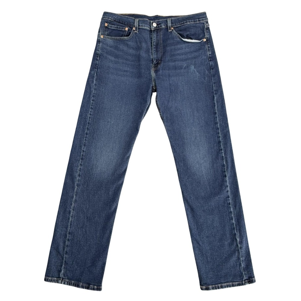 Levis 505 Jeans Mens 36x32 Blue Denim Regular Fit Straight Leg Medium Wash